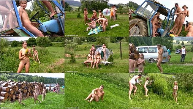 Nudism video - Grassy outdoor fitness