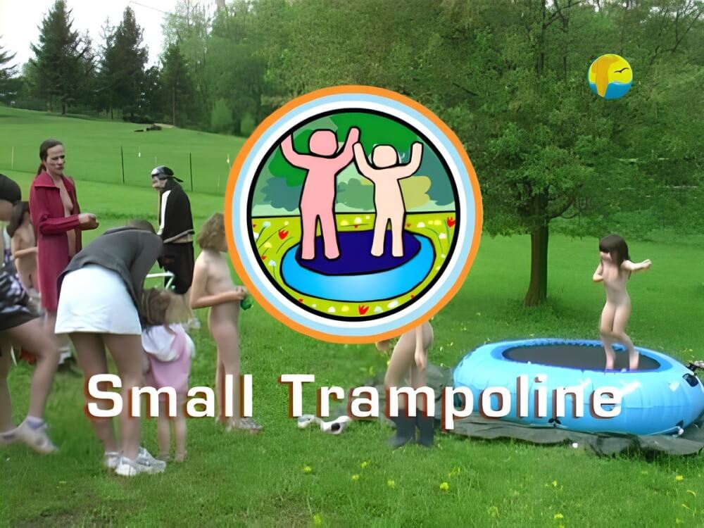Naturist Freedom: Small Trampoline - Spectators are permitted to be naked
