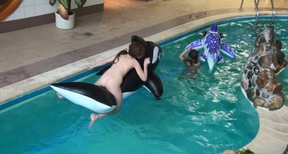 Naturism in the pool Full HD - A nude person strives for inner harmony and peace of mind