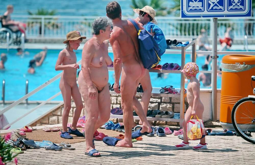 Family Poolside Grouping pics - Nudism is based on human nature