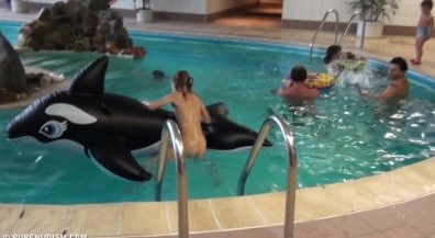 Naturism - Indoor dolphin ride Full HD upd - A naked persons soul is visible through their body